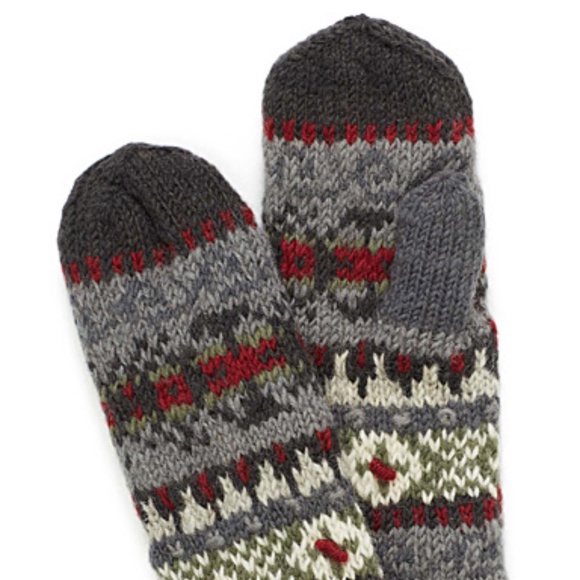 Lost Horizons Accessories - 100% wool mittens hand knit in Nepal NWT